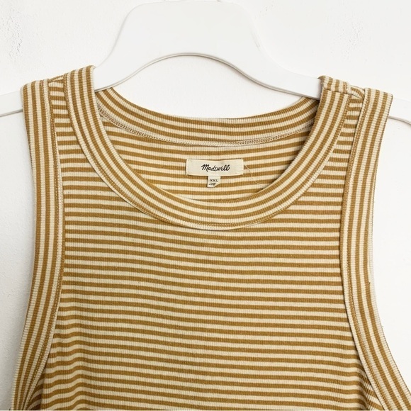 MADEWELL Brightside Ribbed Tank Top in Parnell Stripe, Aztec Yellow, size XXL - Picture 5 of 7